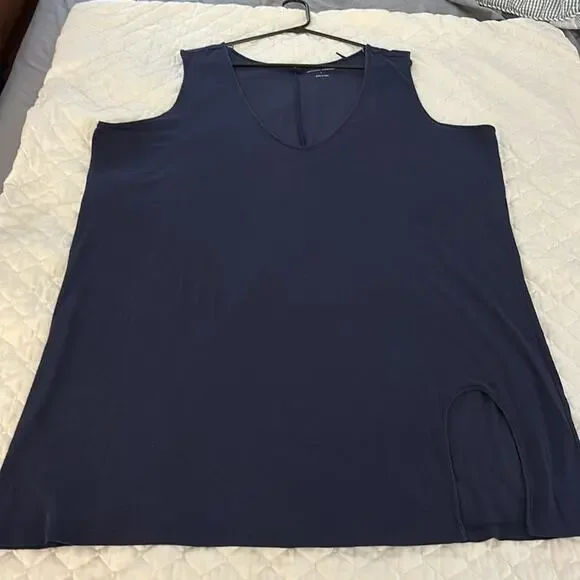 Universal Standard Pima Cotton Modal Navy Blue Tank V Neck Top L 22 Plus Size - Picture 6 of 9